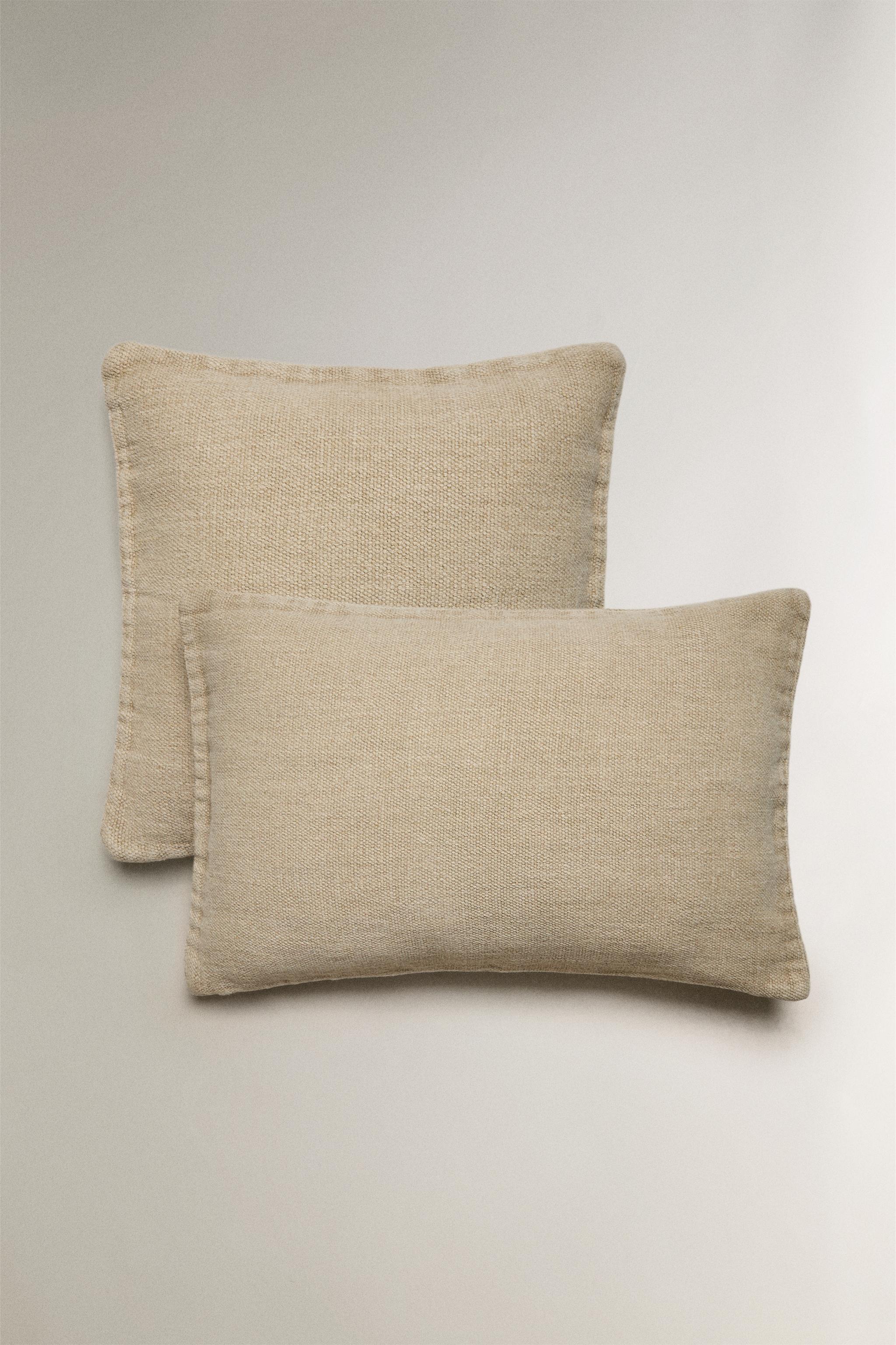 PLAIN LINEN THROW PILLOW COVER
